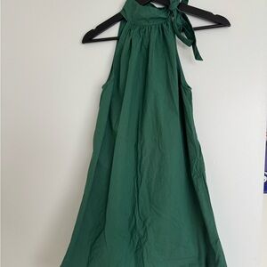 Mango Forest Green Halter Dress for womens